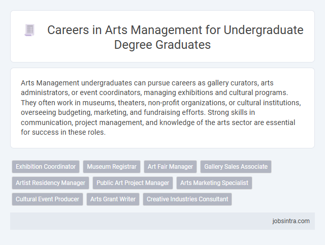Careers in Arts Management for Undergraduate Degree Graduates