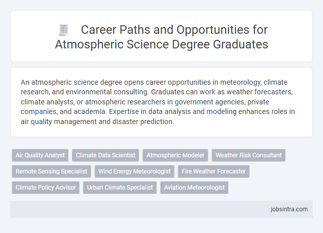 Career Paths and Opportunities for Atmospheric Science Degree Graduates