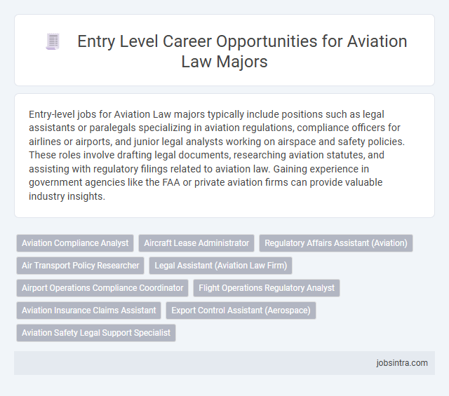 Entry Level Career Opportunities for Aviation Law Majors