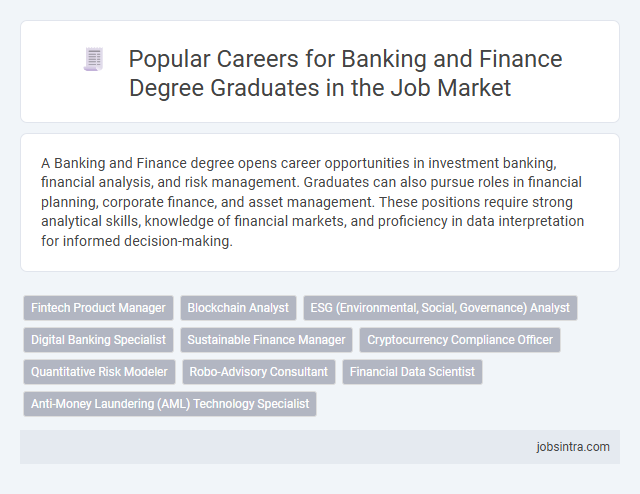 Popular Careers for Banking and Finance Degree Graduates in the Job Market