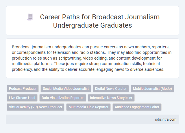 Career Paths for Broadcast Journalism Undergraduate Graduates