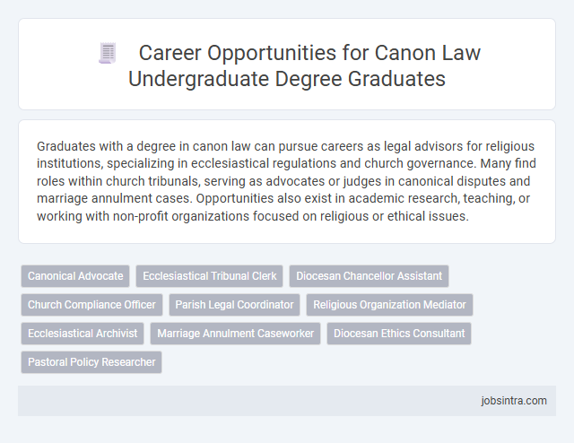 Career Opportunities for Canon Law Undergraduate Degree Graduates