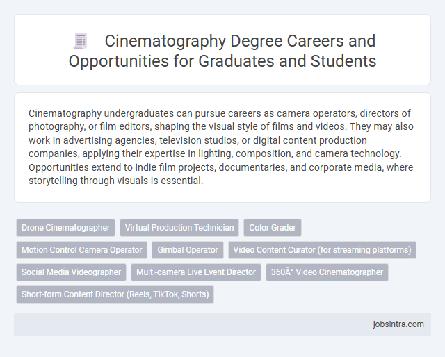 Cinematography Degree Careers and Opportunities for Graduates and Students
