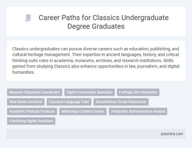 Career Paths for Classics Undergraduate Degree Graduates
