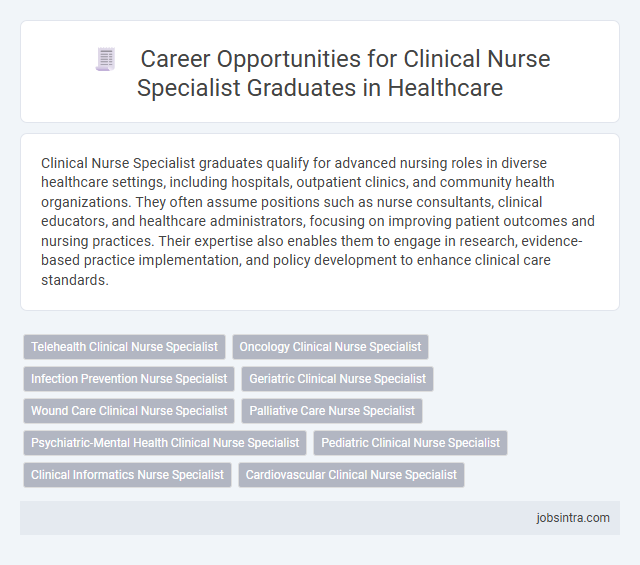 Career Opportunities for Clinical Nurse Specialist Graduates in Healthcare
