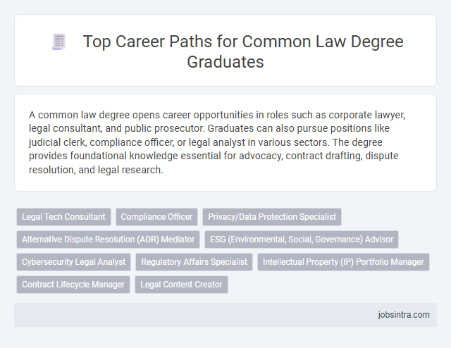 Top Career Paths for Common Law Degree Graduates