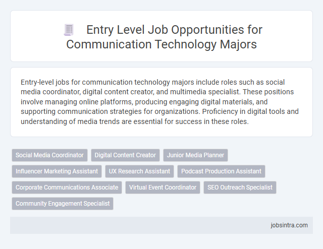 Entry Level Job Opportunities for Communication Technology Majors