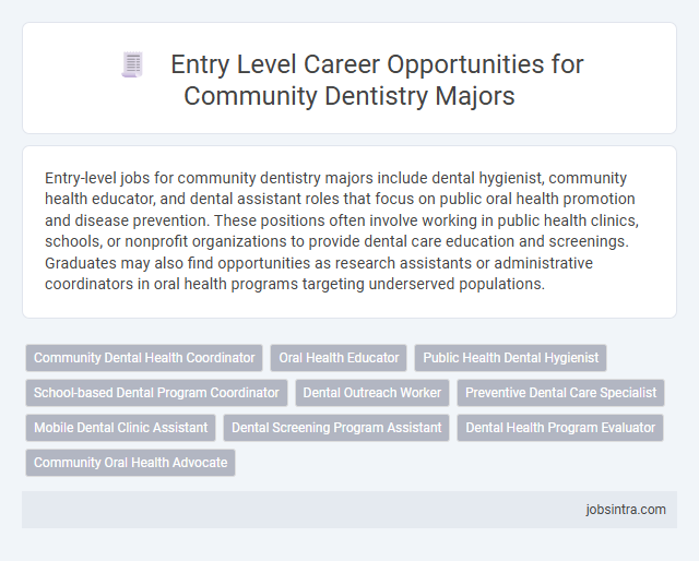 Entry Level Career Opportunities for Community Dentistry Majors