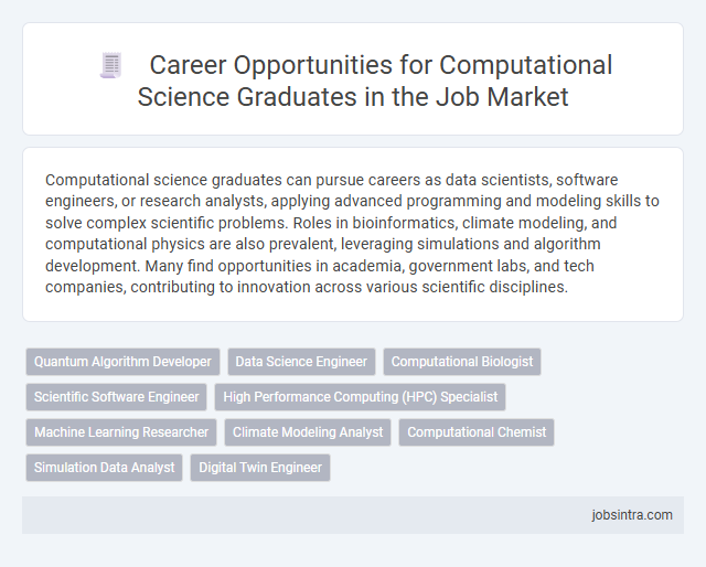 Career Opportunities for Computational Science Graduates in the Job Market