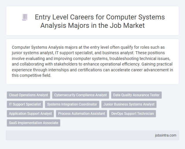 Entry Level Careers for Computer Systems Analysis Majors in the Job Market