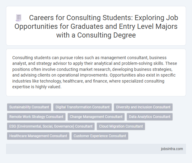 Careers for Consulting Students: Exploring Job Opportunities for Graduates and Entry Level Majors with a Consulting Degree