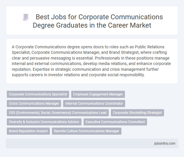Best Jobs for Corporate Communications Degree Graduates in the Career Market