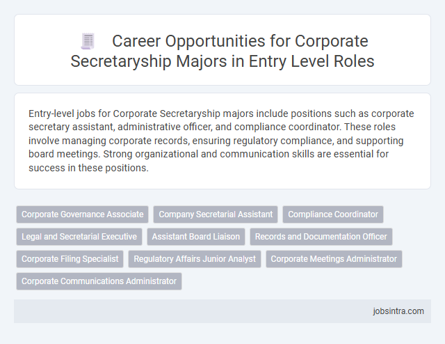 Career Opportunities for Corporate Secretaryship Majors in Entry Level Roles