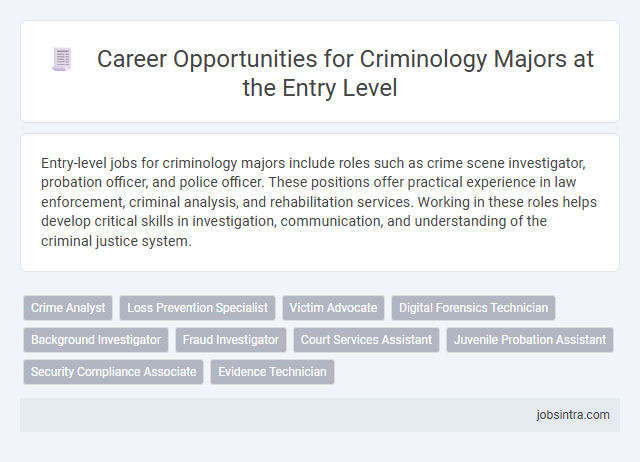 Career Opportunities for Criminology Majors at the Entry Level