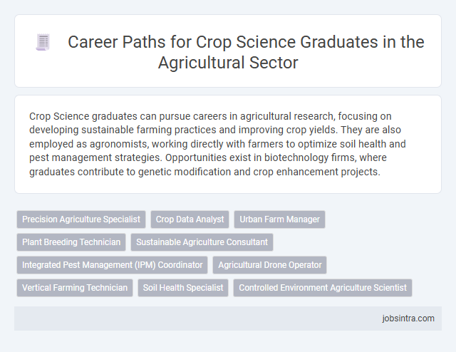 Career Paths for Crop Science Graduates in the Agricultural Sector