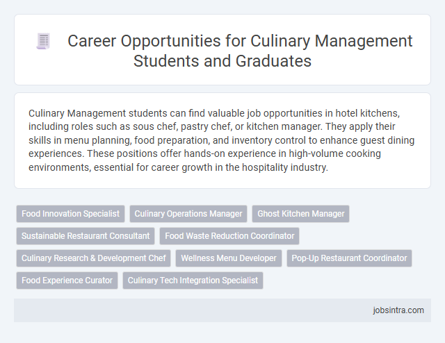 Career Opportunities for Culinary Management Students and Graduates