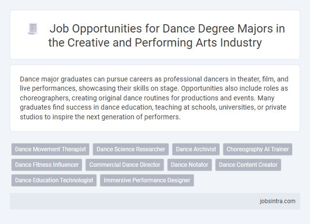 Job Opportunities for Dance Degree Majors in the Creative and Performing Arts Industry