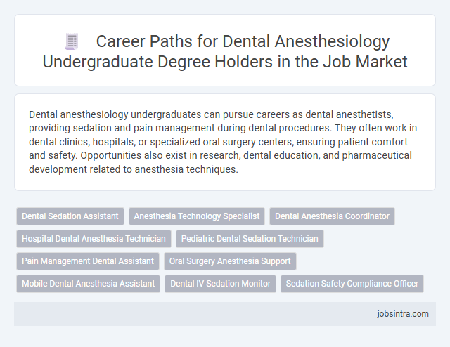 Career Paths for Dental Anesthesiology Undergraduate Degree Holders in the Job Market