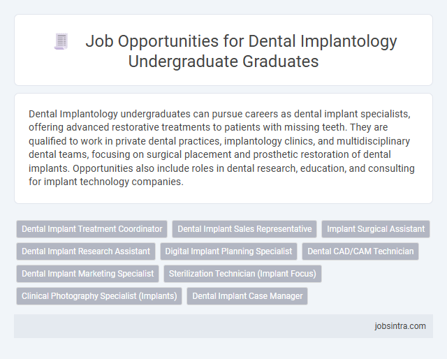 Job Opportunities for Dental Implantology Undergraduate Graduates