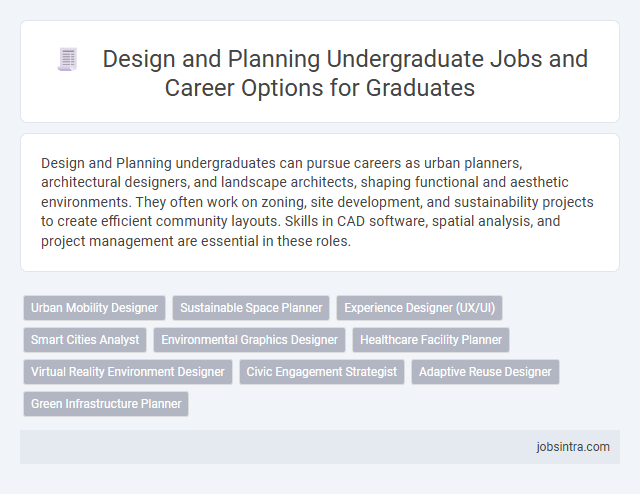 Design and Planning Undergraduate Jobs and Career Options for Graduates