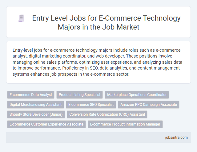 Entry Level Jobs for E-Commerce Technology Majors in the Job Market