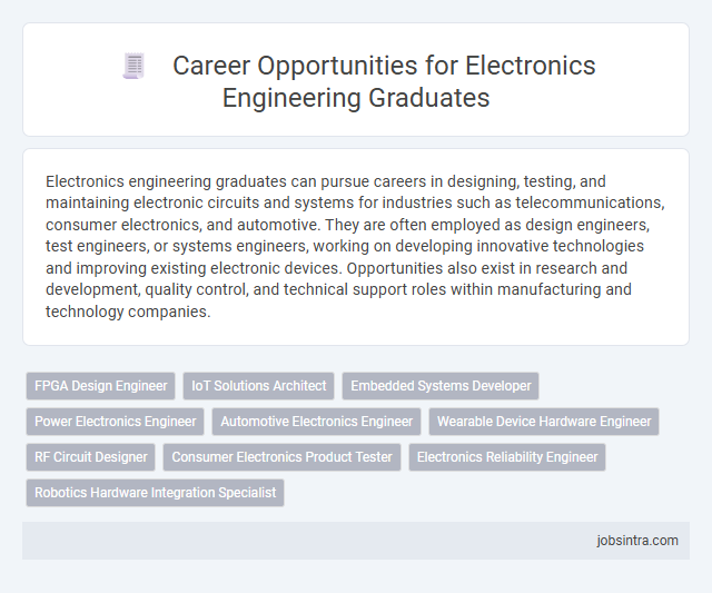 Career Opportunities for Electronics Engineering Graduates