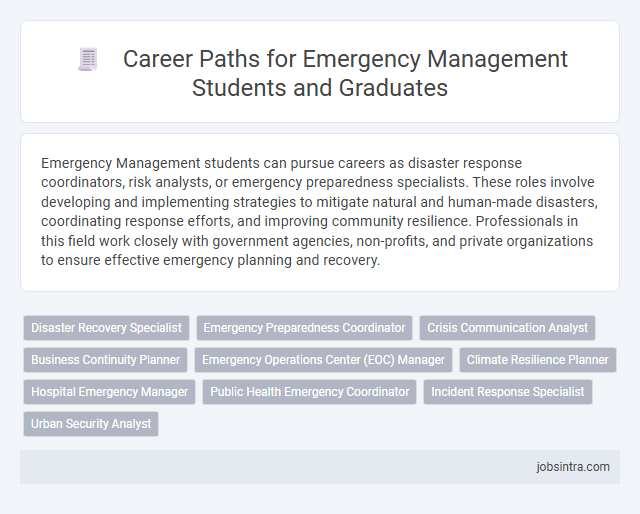 Career Paths for Emergency Management Students and Graduates