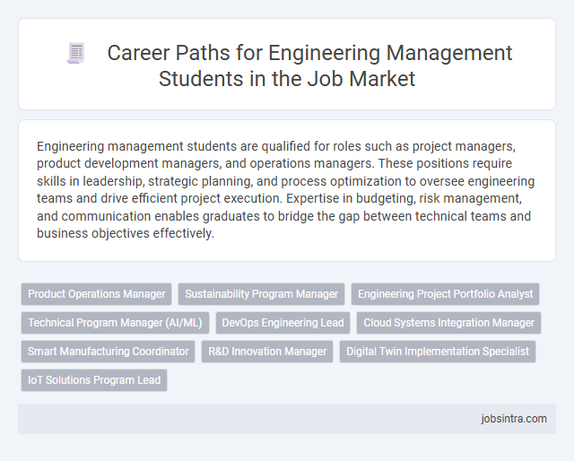 Career Paths for Engineering Management Students in the Job Market