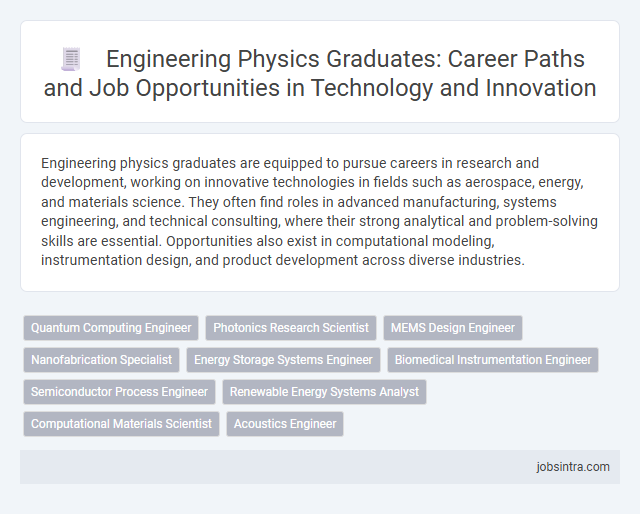 Engineering Physics Graduates: Career Paths and Job Opportunities in Technology and Innovation