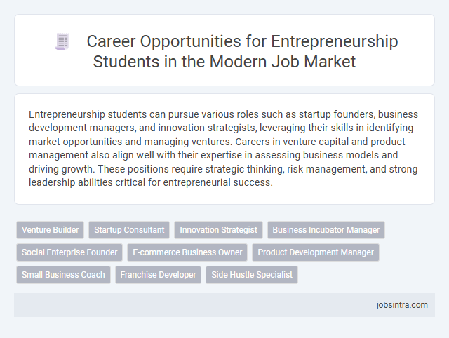 Career Opportunities for Entrepreneurship Students in the Modern Job Market