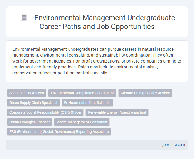 Environmental Management Undergraduate Career Paths and Job Opportunities