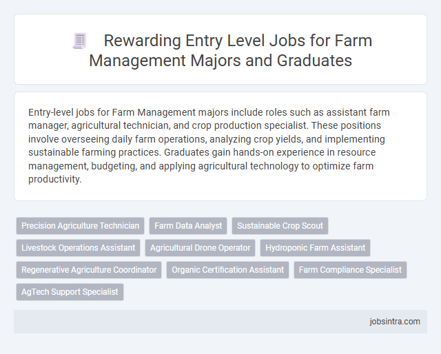 Rewarding Entry Level Jobs for Farm Management Majors and Graduates