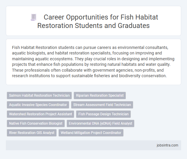 Career Opportunities for Fish Habitat Restoration Students and Graduates