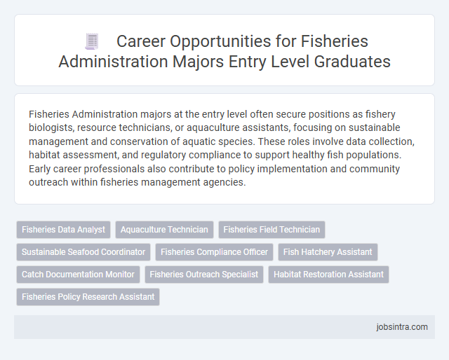 Career Opportunities for Fisheries Administration Majors Entry Level Graduates
