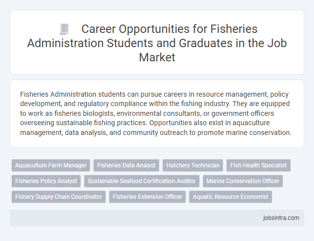 Career Opportunities for Fisheries Administration Students and Graduates in the Job Market