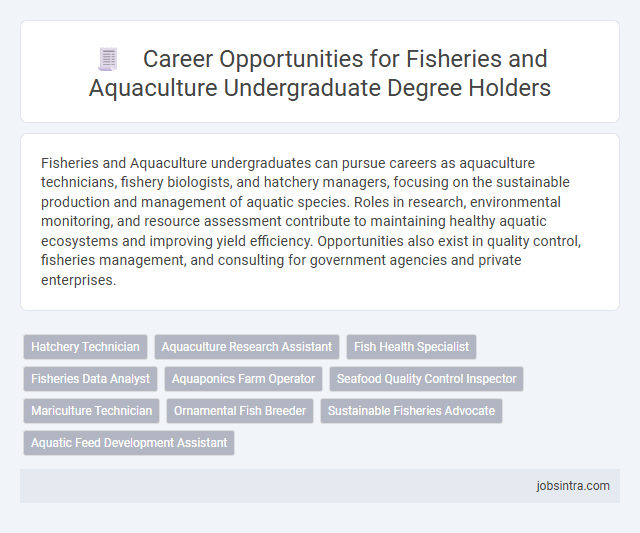 Career Opportunities for Fisheries and Aquaculture Undergraduate Degree Holders