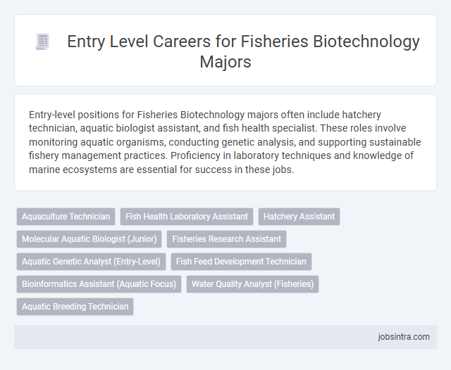 Entry Level Careers for Fisheries Biotechnology Majors