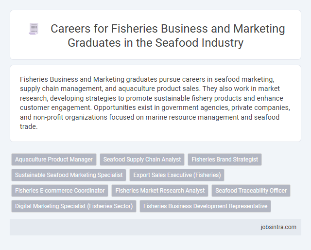 Careers for Fisheries Business and Marketing Graduates in the Seafood Industry