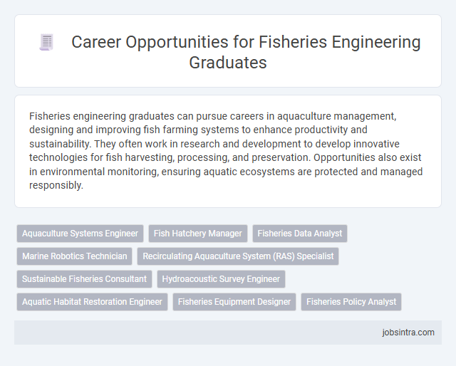 Career Opportunities for Fisheries Engineering Graduates