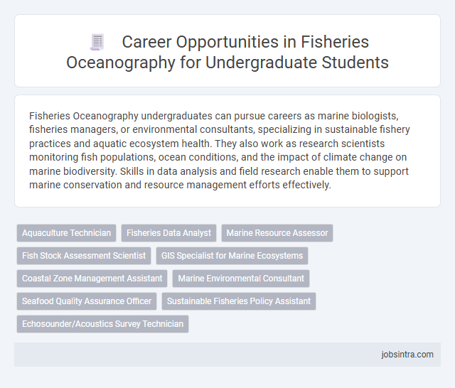 Career Opportunities in Fisheries Oceanography for Undergraduate Students