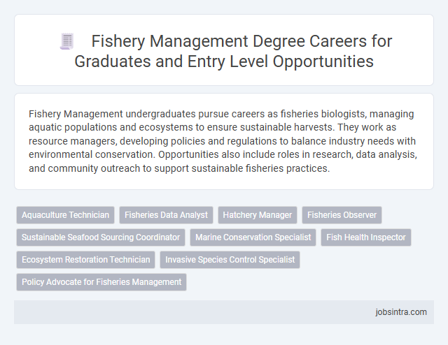 Fishery Management Degree Careers for Graduates and Entry Level Opportunities