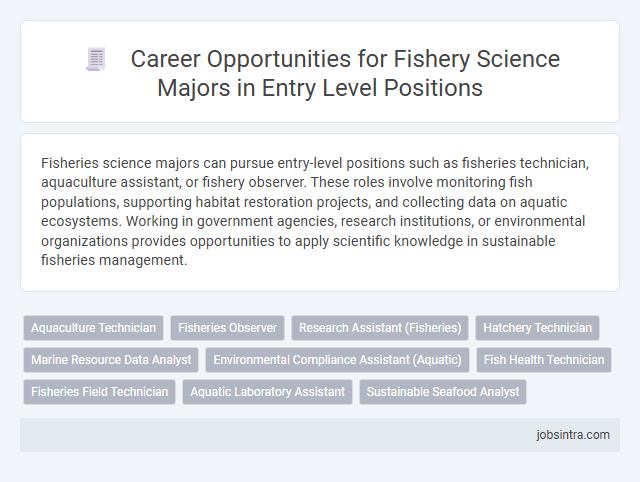 Career Opportunities for Fishery Science Majors in Entry Level Positions