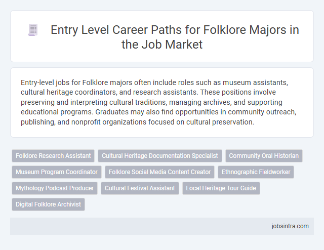 Entry Level Career Paths for Folklore Majors in the Job Market