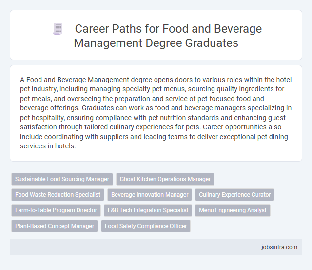 Career Paths for Food and Beverage Management Degree Graduates