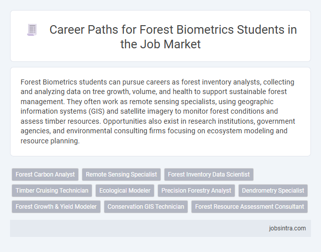 Career Paths for Forest Biometrics Students in the Job Market