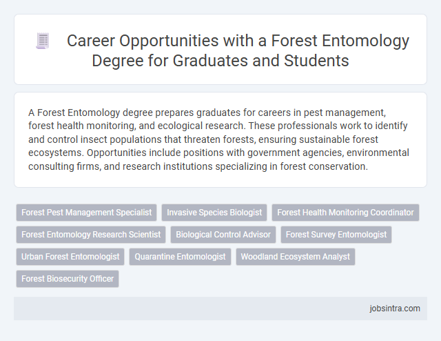 Career Opportunities with a Forest Entomology Degree for Graduates and Students