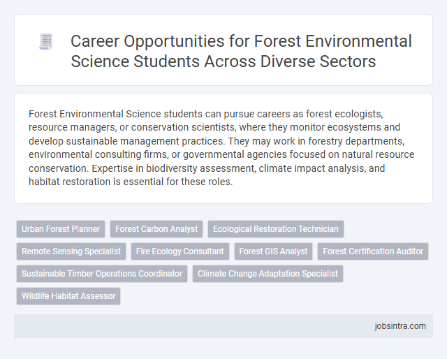 Career Opportunities for Forest Environmental Science Students Across Diverse Sectors
