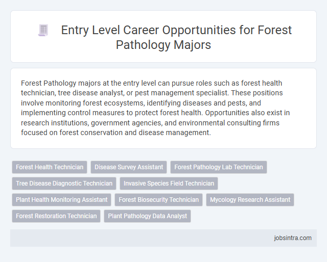 Entry Level Career Opportunities for Forest Pathology Majors