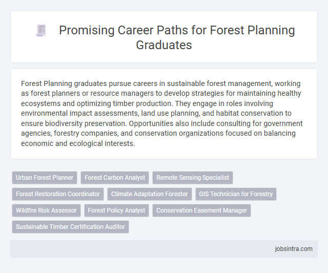 Promising Career Paths for Forest Planning Graduates
