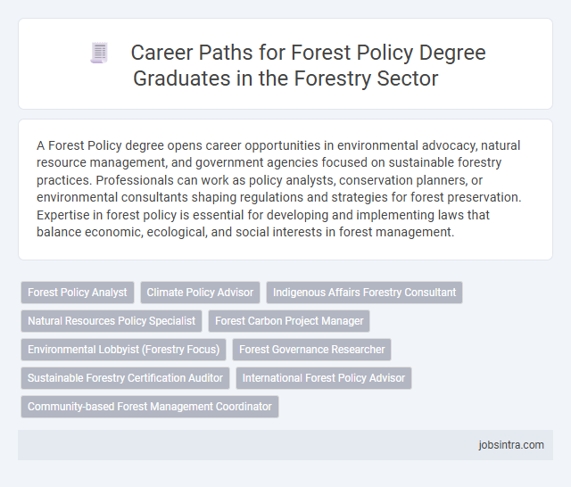 Career Paths for Forest Policy Degree Graduates in the Forestry Sector